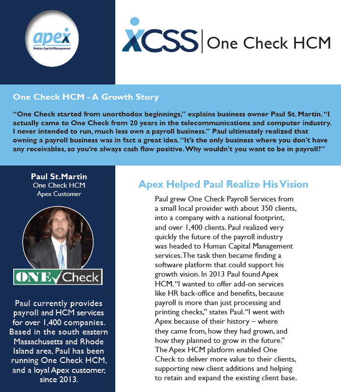 Paul St. Martin discusses his journey into the payroll industry and how Apex helped him grow to a national firm