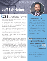 Jeff Schrieber discusses how he transitioned his Charlotte Payroll clients to Apex HCM.